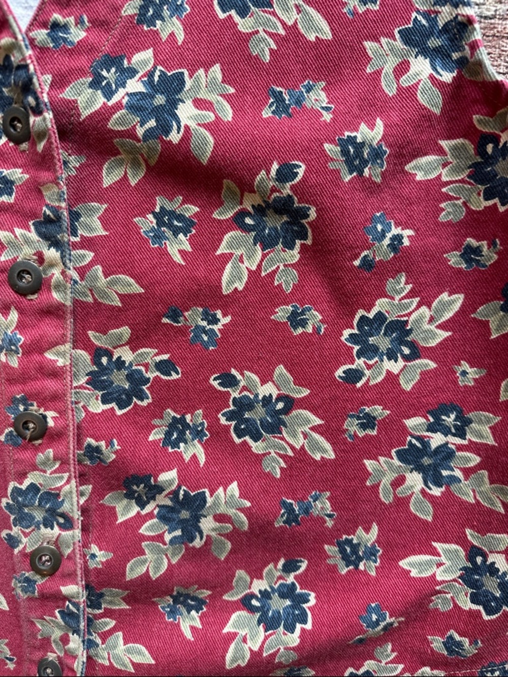Vtg Cherokee denim floral vest Sz medium - Picture 3 of 4